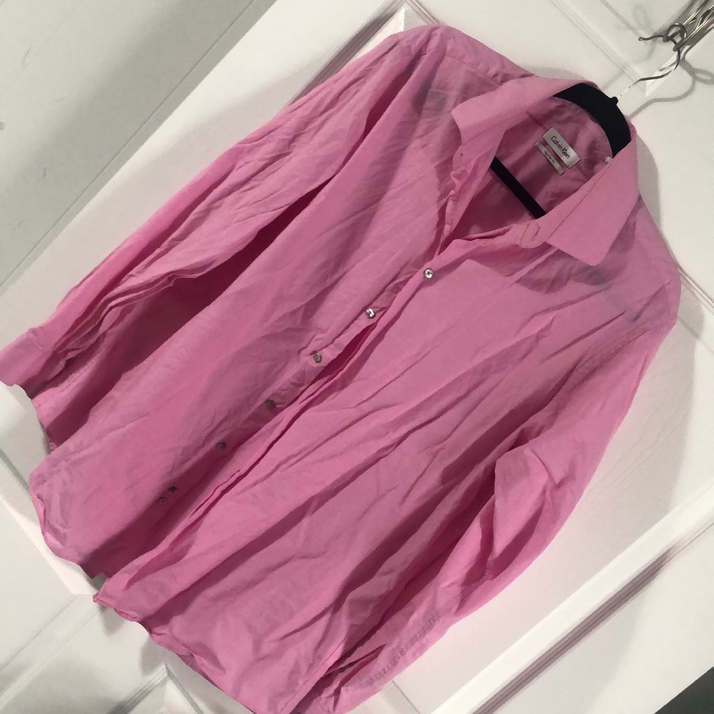 Pink Calvin Klein button down